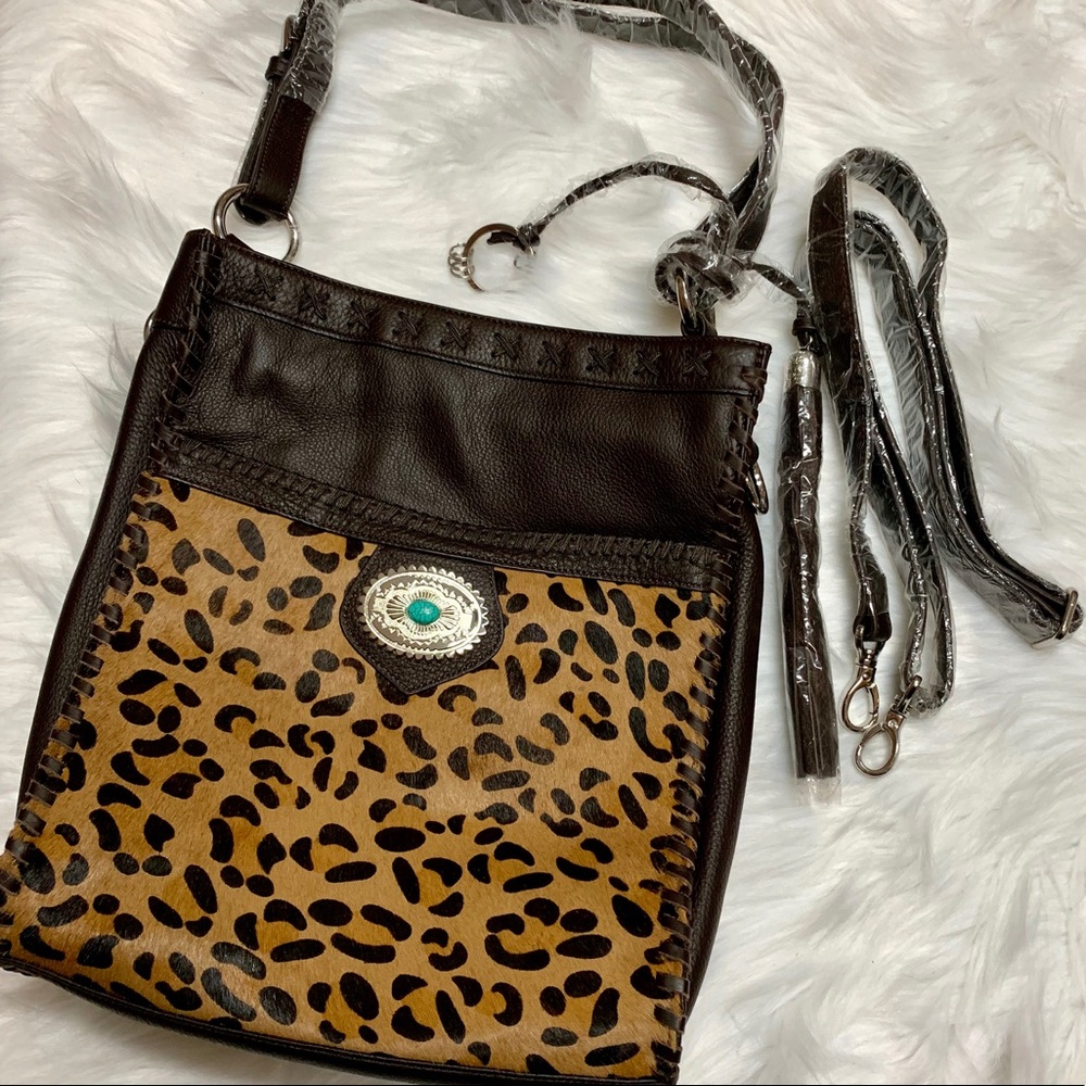 CHI BY FALCHI LEATHER AMINAL PRINT HANDBAG NIB